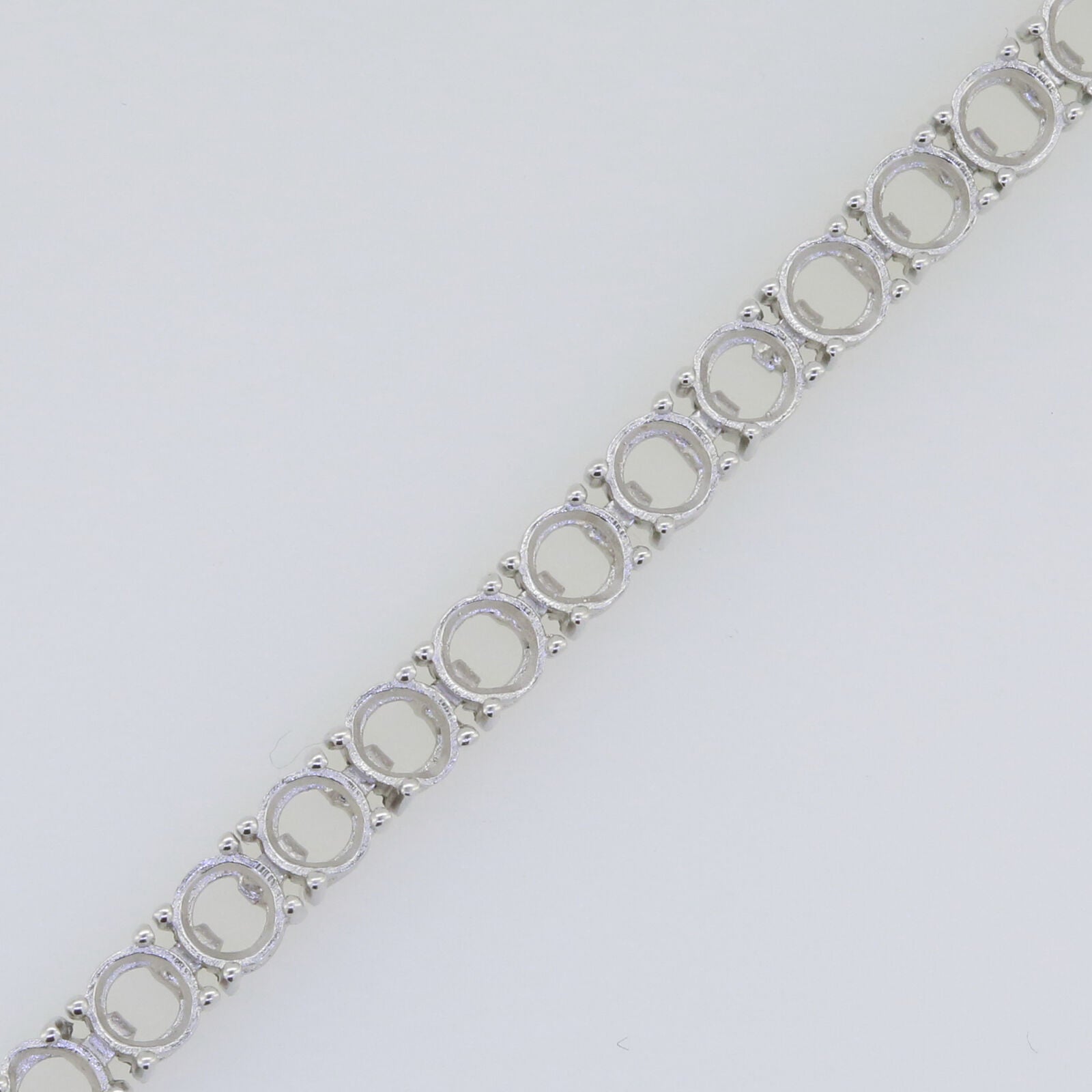 Sterling Silver Semi Mount Tennis Bracelet Setting Round RD 4x4mm 7.5 inch - Syzjewelry