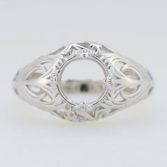 Sterling Silver Semi Mount Ring Setting Round RD 8x8mm Topaz PJC14918R - Syzjewelry