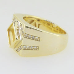 Yellow Gold Plated Sterling Silver Semi Mount Ring Setting Princess SQ 7x7mm - Syzjewelry