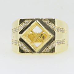 Yellow Gold Plated Sterling Silver Semi Mount Ring Setting Princess SQ 7x7mm - Syzjewelry