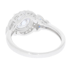 Sterling Silver Semi Mount Ring Setting Round RD 8x8mm White Topaz D-PJC2248 - Syzjewelry