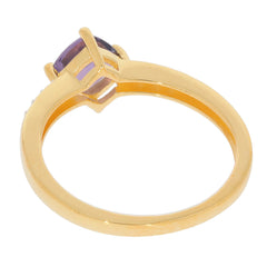 Yellow Gold Plated Sterling Silver Semi Mount Ring Setting Cushion CU 6x6 - Syzjewelry