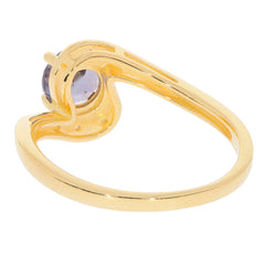 Yellow Gold Plated Sterling Silver Semi Mount Ring Setting Round RD 6X6mm - Syzjewelry