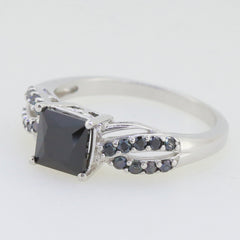 Sterling Silver Natural Black Spinel Princess SQ 6X6mm - Syzjewelry