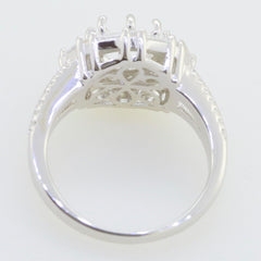 Sterling Silver Semi Mount Ring Setting RD 8x8mm W/ White Topaz Split Shank - Syzjewelry