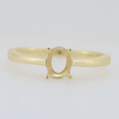 14K Yellow Gold Semi Mount Ring Setting Oval OV 7x5mm Solitaire - Syzjewelry