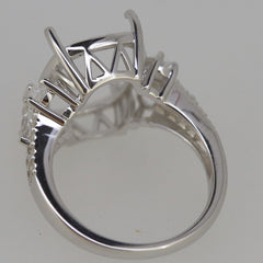 Sterling Silver Semi Mount Ring Setting CU 16X12mm White Topaz - Syzjewelry