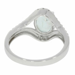 Sterling Silver Semi Mount Ring Setting OV 9X7mm White Topaz PJC2290R - Syzjewelry