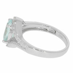 Sterling Silver Semi Mount Ring Setting OV 9X7mm White Topaz PJC2290R - Syzjewelry