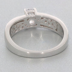 Sterling Silver Semi Mount Ring Setting Cushion CU 6X4mm Scroll Topaz 17587R - Syzjewelry