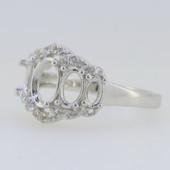 Sterling Silver Semi Mount Ring Setting Oval OV 8X6mm 6x4mm 5x3m White Topaz - Syzjewelry