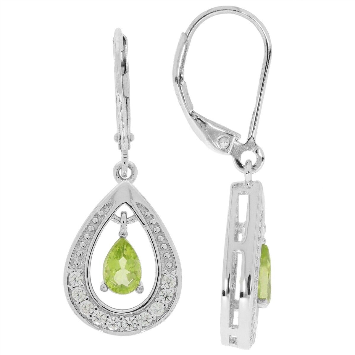 Sterling Silver Semi Mount Earrings Setting Pear PE 6x4mm Drop Dangle - Syzjewelry