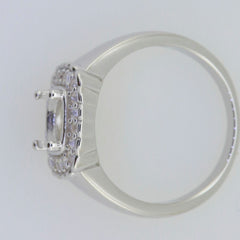 14K White Gold Semi Mount Ring Setting Round RD 7x7mm Solid - Syzjewelry