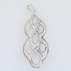 Sterling Silver Semi Mount Pendant Setting Oval OV 9x7mm OV7x5 OV6x4 Multi - Syzjewelry