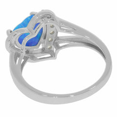 Sterling Silver Semi Mount Ring Setting Heart HT 8x8mm White Topaz size 6.25 - Syzjewelry