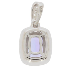 Sterling Silver Semi Mount Pendant Setting Cushion CU 8x6mm White Topaz - Syzjewelry