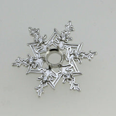 Snowflake Sterling Silver Semi Mount Pendant Setting Round RD 6x6mm Moissanite - Syzjewelry