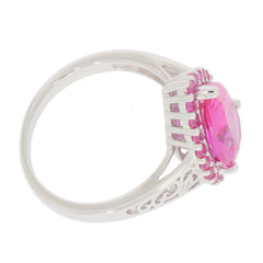 14K White Gold Semi Mount Ring Setting Pear PE 13x9mm Pink Sapphire - Syzjewelry