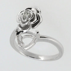 Sterling Silver Semi Mount Ring Setting Heart HT 8x8mm Love Design - Syzjewelry