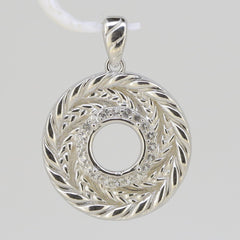 Sterling Silver Semi Mount Pendant Setting Round RD 7x6.3mm Moissanite - Syzjewelry