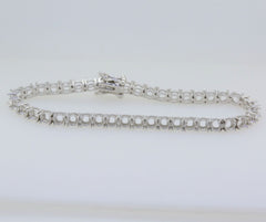 Sterling Silver Semi Mount Tennis Bracelet Setting Round RD 3x3mm 8 Inch - Syzjewelry