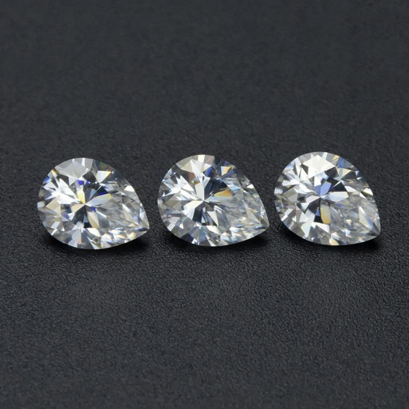 3 Carat Loose Moissanite White D Color Pear PE 11x7mm VVS Certificate Solid - Syzjewelry