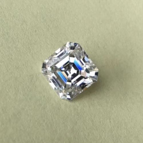 2.2 Carat Asscher Loose Moissanite White D Color VVS 7.5 mm Certificate 7.5x7.5 - Syzjewelry