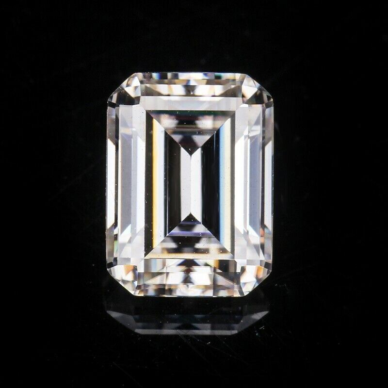 4 Carat Emerald Cut 10x8mm Loose Moissanite Stone White D Color VVS1 Certificate - Syzjewelry