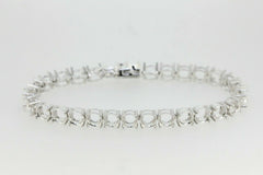 Sterling Silver Semi Mount Tennis Bracelet Setting Round RD 7x7mm 6210B - Syzjewelry