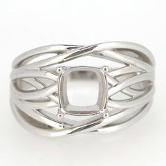 Contemporary Design Sterling Silver Semi Mount Ring Setting Cushion CU 7x7mm - Syzjewelry