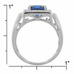 Men's Sterling Silver Semi Mount Ring Setting OV 10X8mm Male 1791R