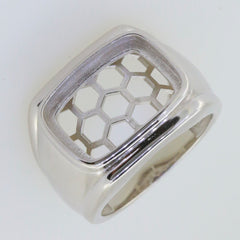 Sterling silver Semi Mount Ring Setting Cushion CU 13x10.5x8mm sz 11 - Syzjewelry