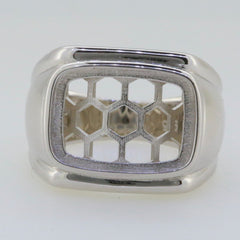 Sterling silver Semi Mount Ring Setting Cushion CU 13x10.5x8mm sz 11 - Syzjewelry