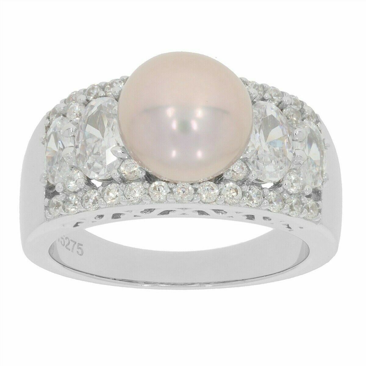 Sterling Silver SemiMount Ring Setting Pearl Round RD 9x9 to 9.5mm OV6x4,5x3 - Syzjewelry