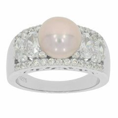 Sterling Silver SemiMount Ring Setting Pearl Round RD 9x9 to 9.5mm OV6x4,5x3 - Syzjewelry