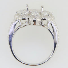 Sterling Silver Semi Mount Ring Setting OV 10X8mm Size 7 White Topaz - Syzjewelry