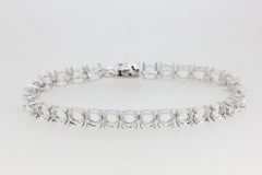 Sterling SilverTennis Bracelet Semi Mount Setting Round RD 6x6mm 7 inch - Syzjewelry