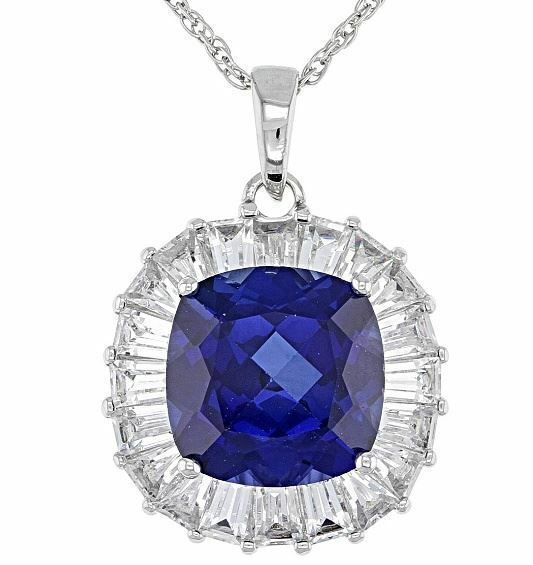 Sterling Silver Semi Mount Pendant Setting CU 9X9mm White Topaz N0392GTL2139 - Syzjewelry