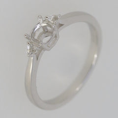 Delicate Sterling Silver Semi Mount Ring Setting RD 5x5mm White Topaz - Syzjewelry