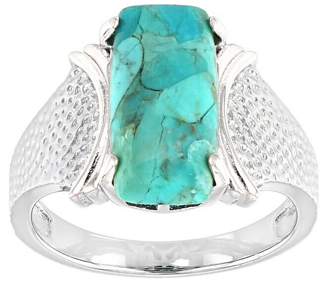 Sterling Silver Semi Mount Ring Setting CU 14X10mm Cabochon Opal Turquoise - Syzjewelry