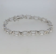 Sterling Silver Semi Mount Tennis Bracelet Setting OV 8x6mm 7 inch WhiteT - Syzjewelry