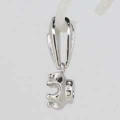 Sterling Silver Semi Mount Pendant Setting Round RD 5x5mm W/ White Topaz - Syzjewelry