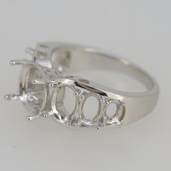 Sterling Silver Semi Mount Ring Setting RD 9x9 OV 7x5 6x4 4x3mm PJC146 Ring - Syzjewelry