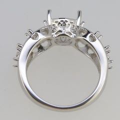 Sterling Silver Semi Mount Ring Setting RD 9x9 OV 7x5 6x4 4x3mm PJC146 Ring - Syzjewelry