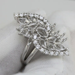 Sterling Silver Semi Mount Ring Setting OV 6x4 Marquise MQ 6x3 5x2.5 4x2 mm - Syzjewelry