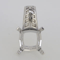 Sterling Silver Semi Mount Pendant Setting Princess SQ 12x12mm CU13x13mm - Syzjewelry