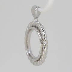 Sterling Silver Semi Mount Pendant Setting Oval OV 14x12mm Cabochon - Syzjewelry