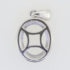 Sterling Silver Semi Mount Pendant Setting Oval OV 11x9mm DK20742P - Syzjewelry