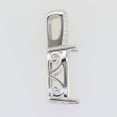 Sterling Silver Semi Mount Pendant Setting Cushion CU 18x13mm 5323 - Syzjewelry