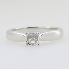 Sterling Silver Semi Mount Ring Setting Round RD 5x5mm Solitaire w/ Milgrain - Syzjewelry